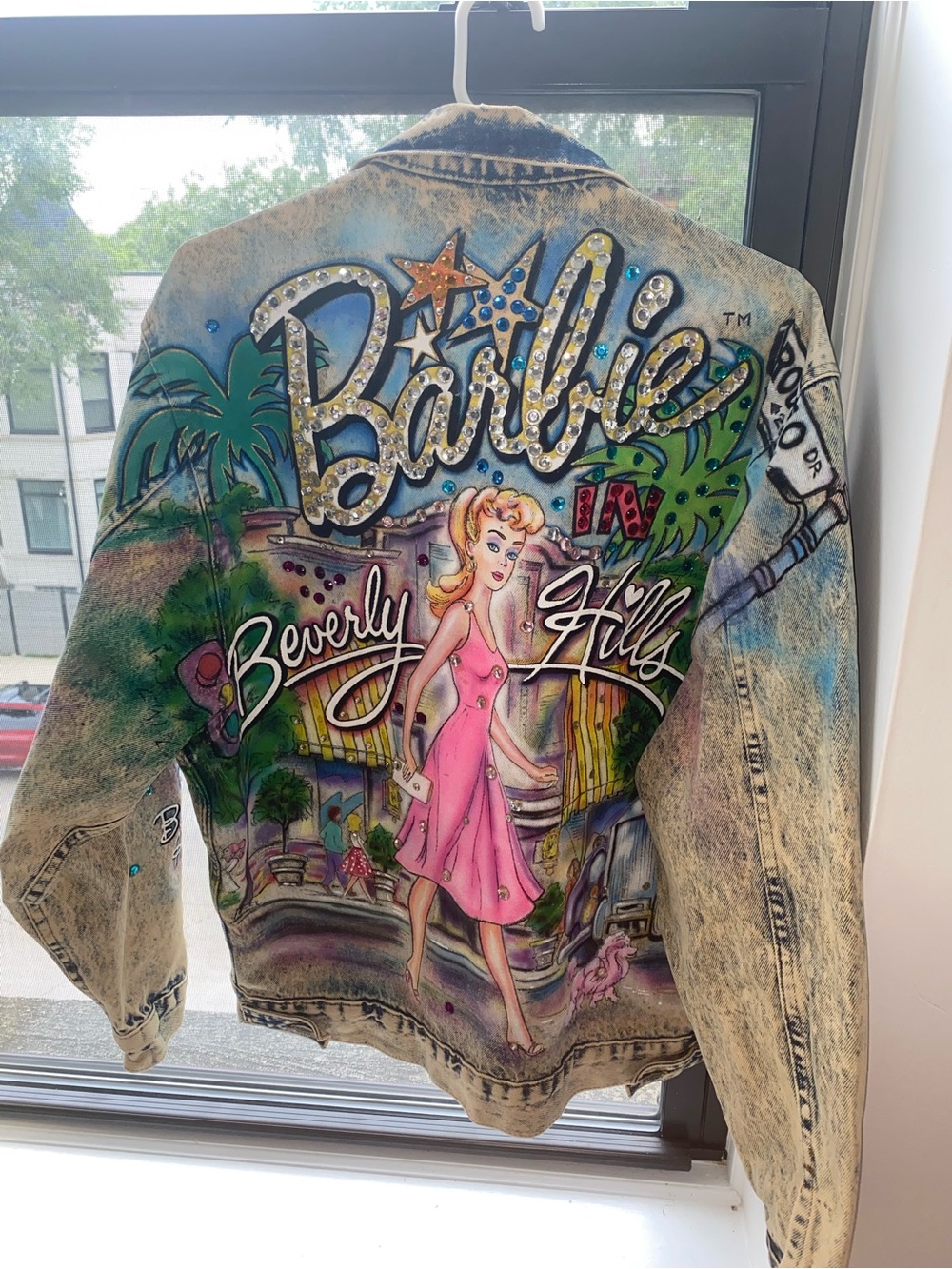 Barbie in Beverly Hills Denim Jacket buttons read ALAMO no tag fits  XL